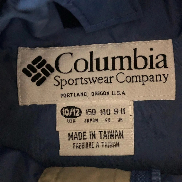 Columbia Kids 10/12 Bugaboo Windbreaker Jacket Parka Coat Blue Nylon Camping - Picture 3 of 10